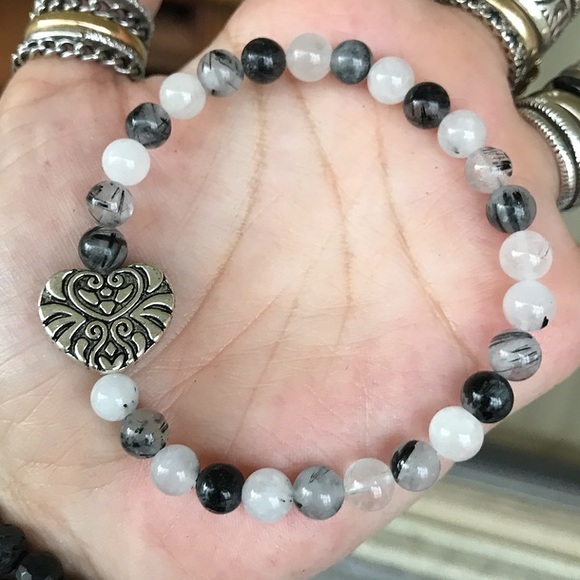 Genuine quartz moon or hamsa or heart bracelets - Picture 3 of 6